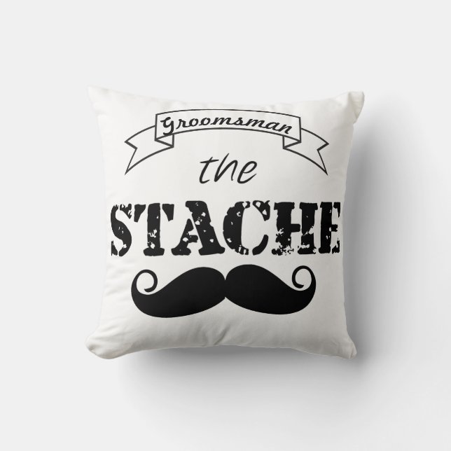 The Stache Moustache Pattern Cushion (Front)