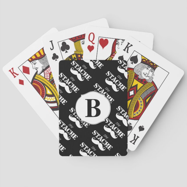 The Stache Moustache Pattern Playing Cards (Back)