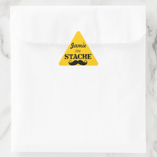 The Stache Moustache Pattern Triangle Sticker (Bag)