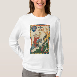The Stag Hunt, 14th Century Mediaeval Art T-Shirt