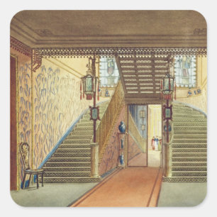 The Staircase, from Views of the Royal Pavilion, B Square Sticker