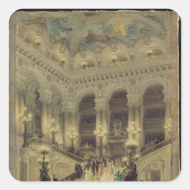 The Staircase of the Opera, 1877 Square Sticker (Front)