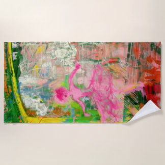 The Stalker - Neon Ballet Chaos Beach Towel
