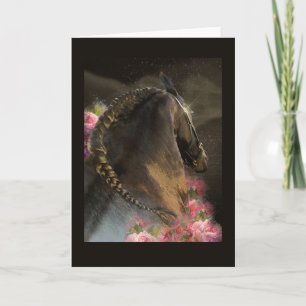 The Stallion & Roses - Greeting Card