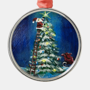 The Star Goes On Top Metal Ornament