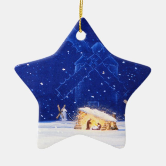 The Star of Bethlehem & DON QUIXOTE Ceramic Tree Decoration (Front)