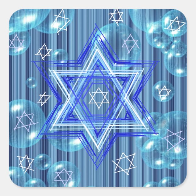 The Star of David and the bubbles. Square Sticker (Front)