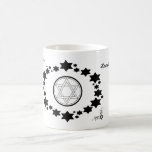 The Star of David - Magic Mug<br><div class="desc">The Jewish Holiday Hanukkah. This black and white design features the "Star of David". Stars surround the Star of David in an oval shape. The corners are decorated with leaves and the Star of David. "Hanukkah 2014" is printed on the mug. These mugs are available in an assortment of styles,...</div>