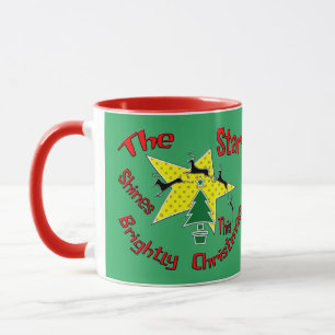The star shines brightly this Christmas Mug