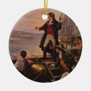 The Star Spangled Banner Light Edward Percy Moran Ceramic Ornament