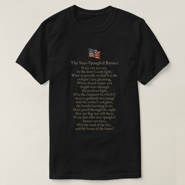 The Star-Spangled Banner Lyrics  T-Shirt (Design Front)