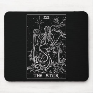 The Star Tarot Card Halloween Mermaid Gothic Witch Mouse Pad