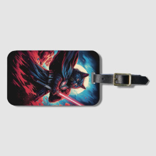 The Stardust Samurai Cosmic Cat Warrior Luggage Tag