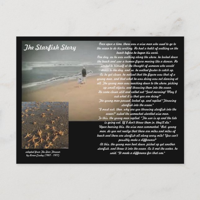 The Starfish Story Announcement Postcard (Front)