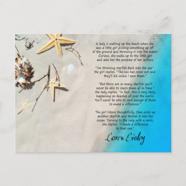The Starfish Story Postcard (Front)