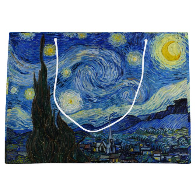 The Starry Night, 1889 by Vincent van Gogh Large Gift Bag (Front)