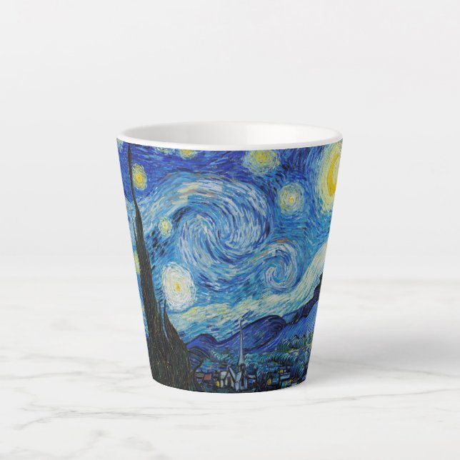 The Starry Night (1889) by Vincent Van Gogh Latte Mug (Front)