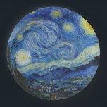 The Starry Night, 1889 by Vincent van Gogh Paper Plate<br><div class="desc">The Starry Night,  1889 by Vincent van Gogh. It depicts the view from the east-facing window of his asylum room at Saint-Rémy-de-Provence,  just before sunrise,  with the addition of an imaginary village.</div>
