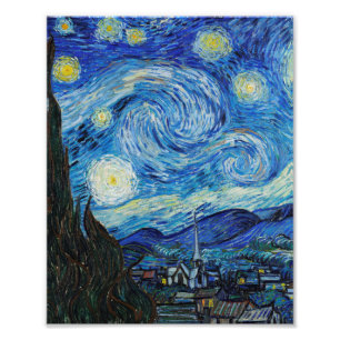 The Starry Night (1889) by Vincent Van Gogh Photo Print