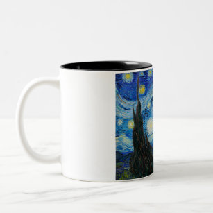 The Starry Night 1889 by Vincent van Gogh Two-Tone Coffee Mug