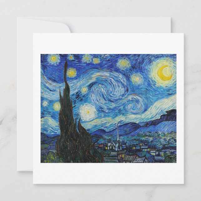 "THE STARRY NIGHT" 1889 VINCENT VAN GOGH FLAT CARD (Front)