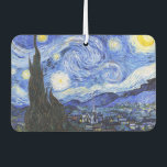 The Starry Night by Van Gogh Car Air Freshener<br><div class="desc">Oil painting by the Dutch master Vincent Van Gogh(1853-1890) Probably his most famous painting, Van Gogh painted 'The Starry Night' in 1889 from memory while in an asylum in France where he checked himself in for depression.The scene depicts the view from his bedroom window. In the painting there is the...</div>