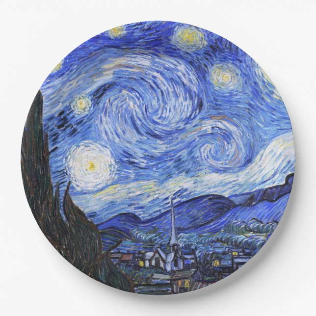 The Starry Night by Van Gogh Paper Plate (Front)