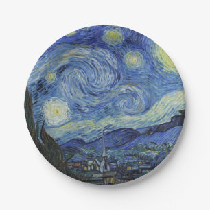 The Starry Night by Van Gogh Paper Plate