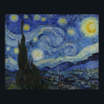 The Starry Night by Van Gogh Poster<br><div class="desc">About the Work The Starry Night Starry Night (Dutch: De sterrennacht) is a painting by the Dutch post-impressionist artist Vincent van Gogh. Painted in June 1889, it depicts the view outside of his sanitorium room window at Saint-Rémy-de-Provence (located in southern France) at night, although it was painted from memory during...</div>