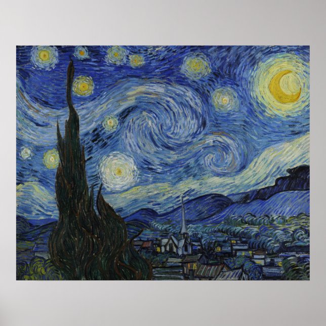 The Starry Night by Van Gogh Poster (Front)
