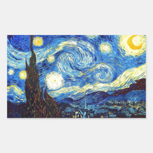 The Starry Night by Vincent van Gogh 1889 Rectangular Sticker
