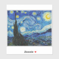 "THE STARRY NIGHT" BY VINCENT VAN GOGH ART STICKER