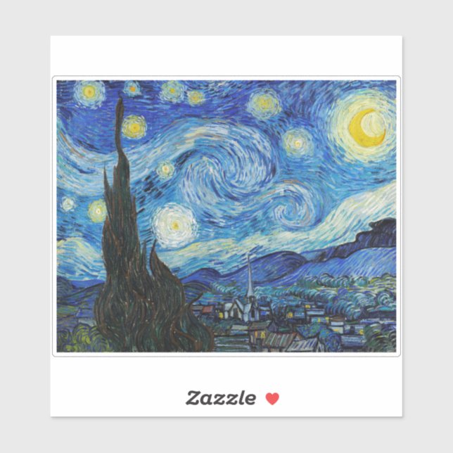 "THE STARRY NIGHT" BY VINCENT VAN GOGH ART STICKER (Sheet)