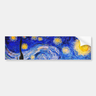 The Starry Night by Vincent Van Gogh Bumper Sticker