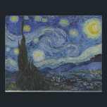 The Starry Night by Vincent Van Gogh Canvas<br><div class="desc">The Starry Night is an oil on canvas by Dutch post-impressionist painter Vincent van Gogh. Painted in June 1889, it describes the view from the east-facing window of his asylum room at Saint-Rémy-de-Provence, just before sunrise, with the addition of an ideal village. It has been in the permanent collection of...</div>