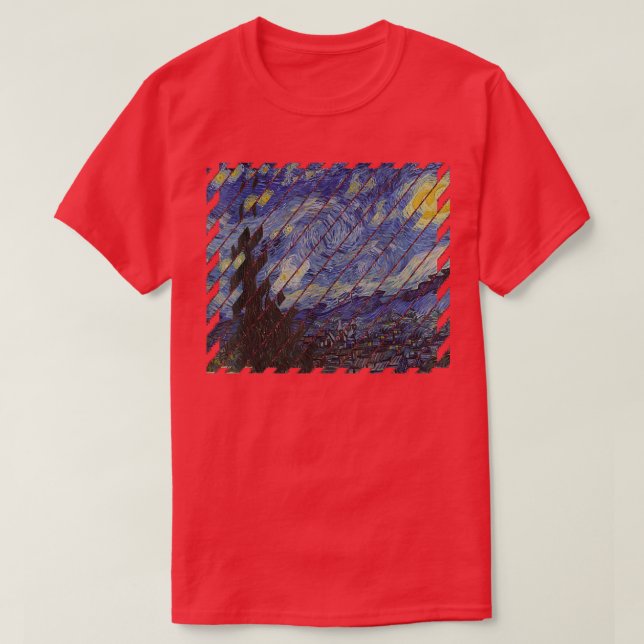 The Starry Night by Vincent Van Gogh Digital Art  T-Shirt (Design Front)