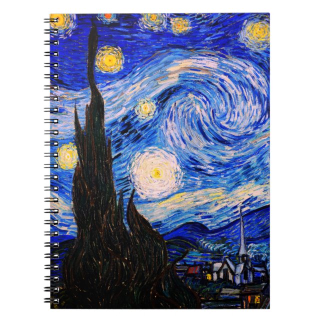 The Starry Night by Vincent Van Gogh Notebook (Front)