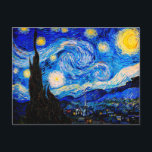 The Starry Night by Vincent Van Gogh Postcard<br><div class="desc">Vincent Van Gogh The Starry Night. This is an old masterpiece from the dutch master painter Vincent Van Gogh.This fine art landscape painting has beautiful,  vibrant,  saturated colour. Vincent Van Gogh was a dutch post impressionist painter. This image is in the public domain</div>