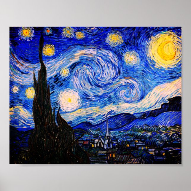 The Starry Night by Vincent Van Gogh Poster (Front)