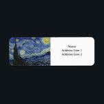The Starry Night by Vincent Van Gogh Return Address Label<br><div class="desc">The Starry Night by Vincent Van Gogh,  a celebration of the Masters of Art</div>