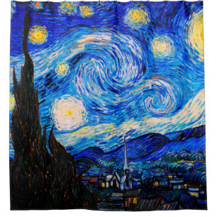 The Starry Night by Vincent Van Gogh Shower Curtain