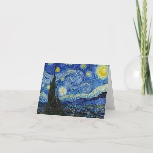 The Starry Night by Vincent van Gogh Thank You Card (Front)