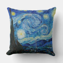 The Starry Night by Vincent Van Gogh Throw Pillow
