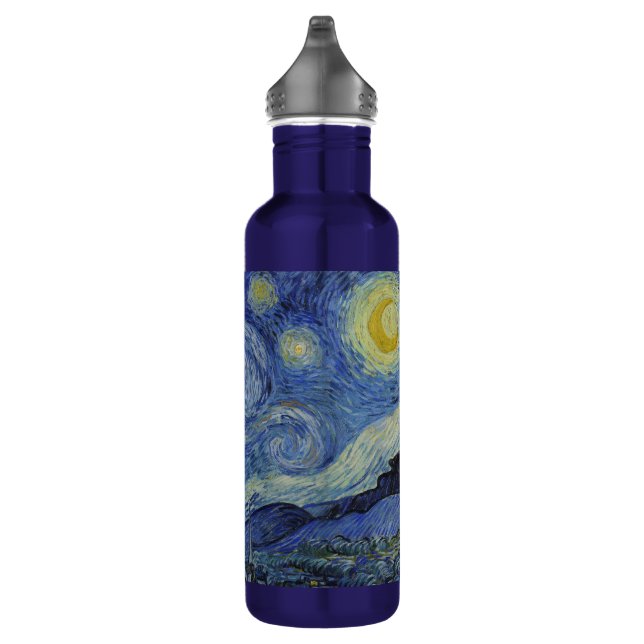 The Starry Night, oil painting, Vincent Van Gogh 710 Ml Water Bottle (Right)