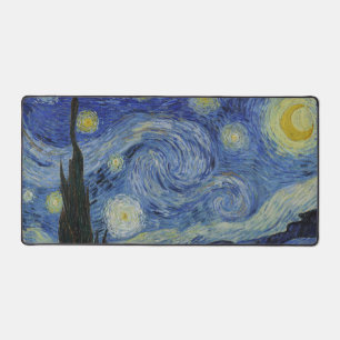 The Starry Night, oil painting, Vincent Van Gogh Desk Mat