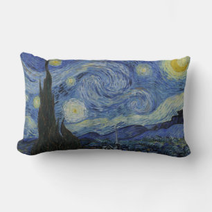 The Starry Night, oil painting, Vincent Van Gogh Lumbar Cushion