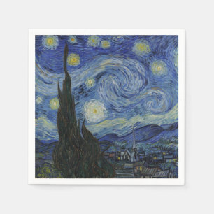 The Starry Night, oil painting, Vincent Van Gogh Napkin