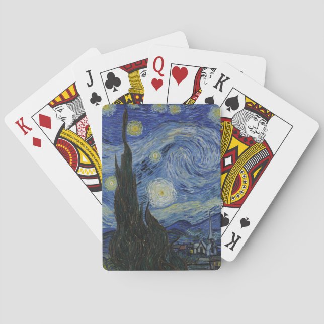 The Starry Night, oil painting, Vincent Van Gogh Playing Cards (Back)