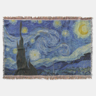 The Starry Night, oil painting, Vincent Van Gogh Throw Blanket