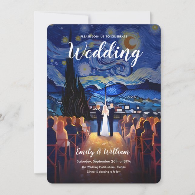 The Starry Night Theme Wedding Day | Wedding Invitation (Front)